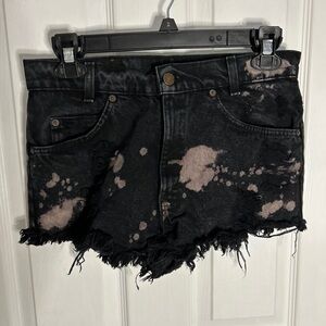 Levi's Black Distressed Jean Shorts